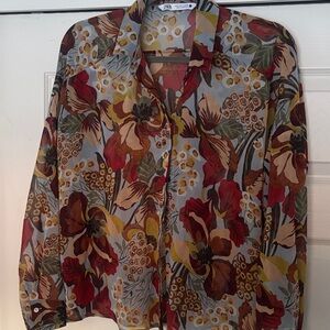 Zara Multicolor Floral Blouse